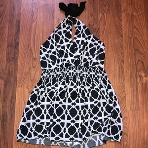 Halter Top Black & White Print